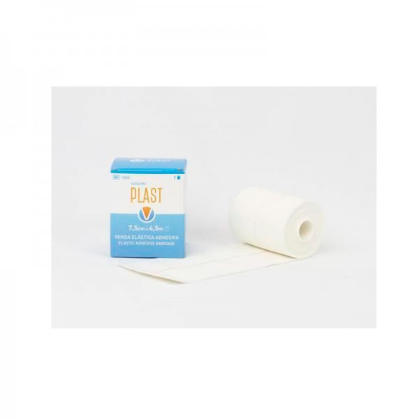 Vendari Plast 7,5cm x 4,5 metros: venda elástica adhesiva de algodón (UNIDAD)